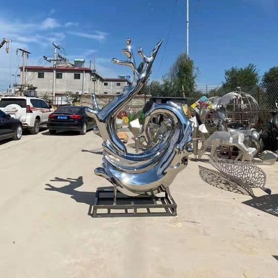 不銹鋼雕塑抽象設計 藝術(shù)創(chuàng)意景觀雕塑 澤業(yè)雕塑廠家 商場景觀雕塑